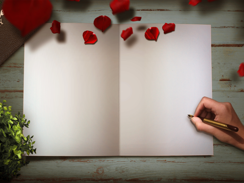 Blank Open Card Valentines Background