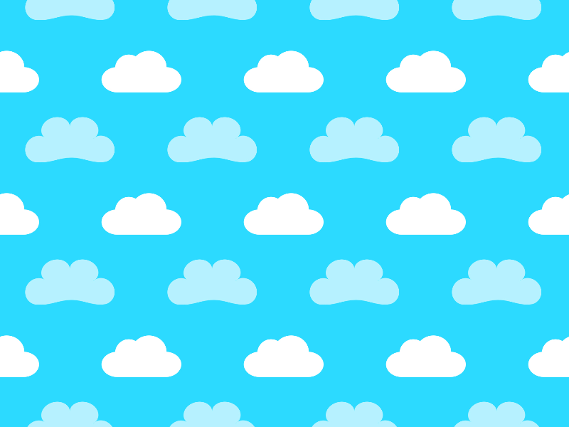 Cute Cartoon Clouds Seamless Pattern (Clouds-And-Sky)