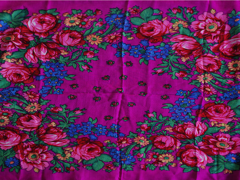 Floral Russian Scarf Texture Free