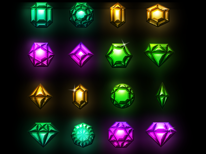 Gems Game Assets Free (Isolated-Objects)