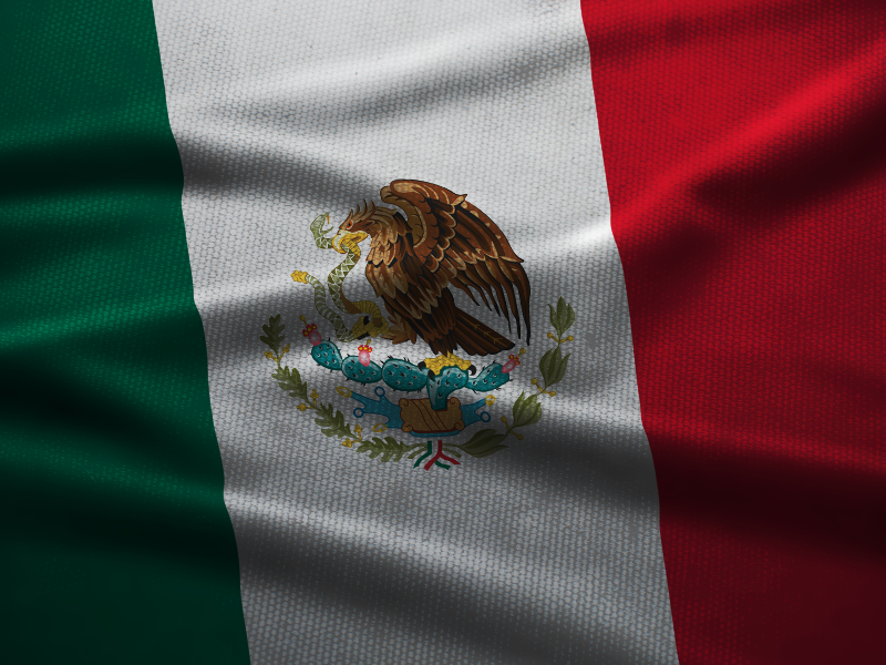 Picture Of The Flag Of Mexico (Fabric) | Textures for Photoshop