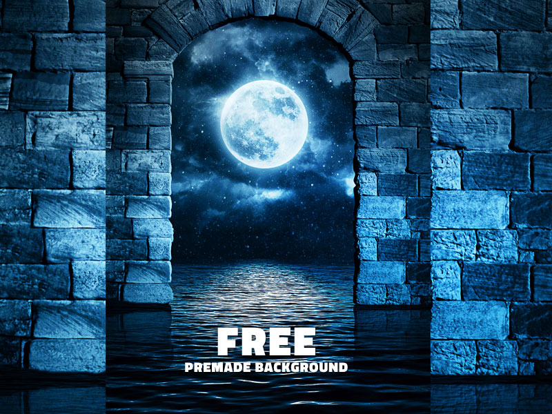 Moonlight Night Premade Background For Photoshop