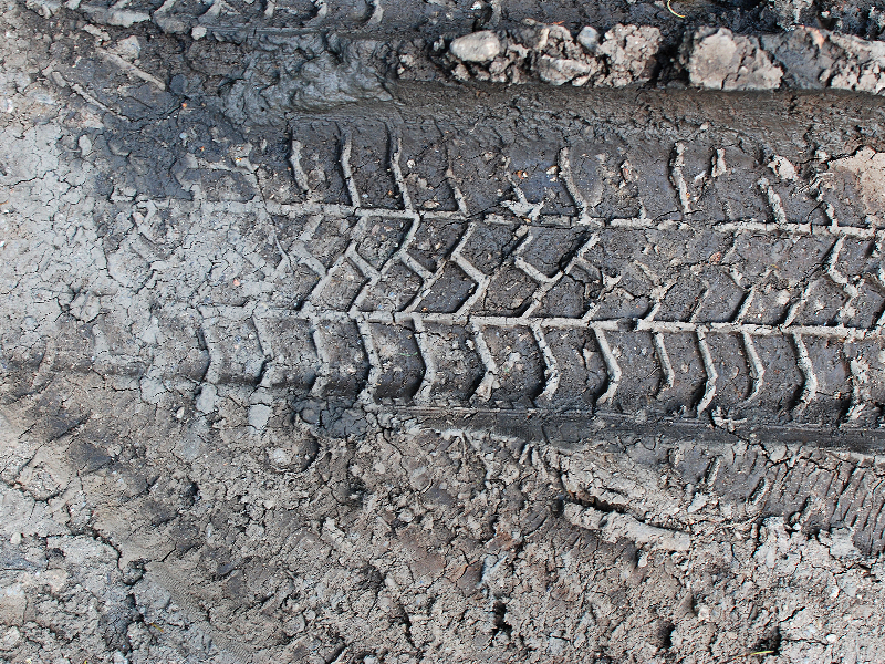 Mud Tire Tracks Dirty Road Car Texture Free