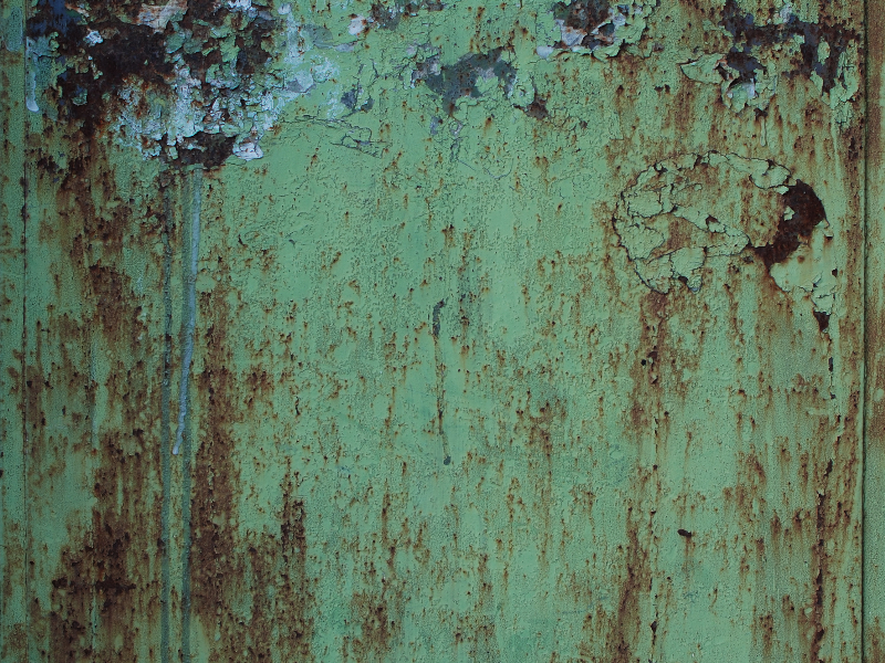 Old Rusty Painted Metal Texture With Green Paint