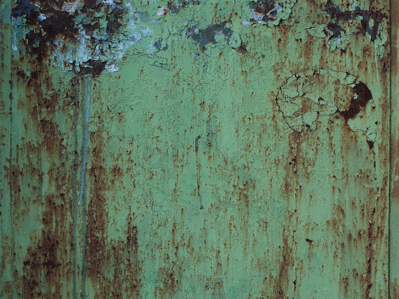 Old Rusty Painted Metal Texture With Green Paint Grunge And Rust