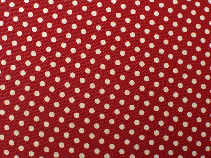 Red Fabric With White Polka Dots