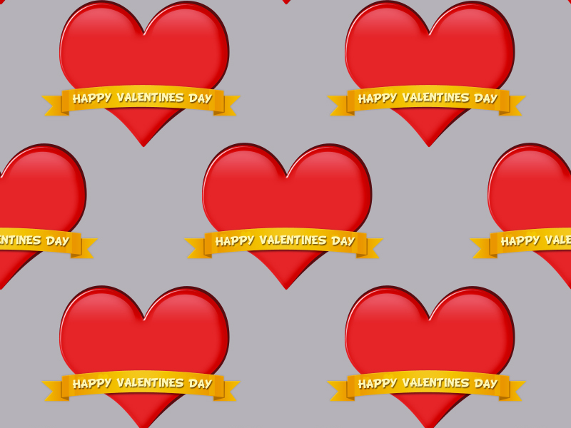 Red Heart Pattern For Photoshop