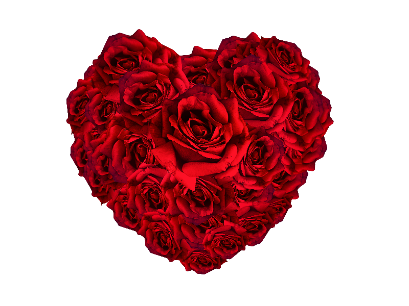 Red Roses Heart Png Isolated Objects