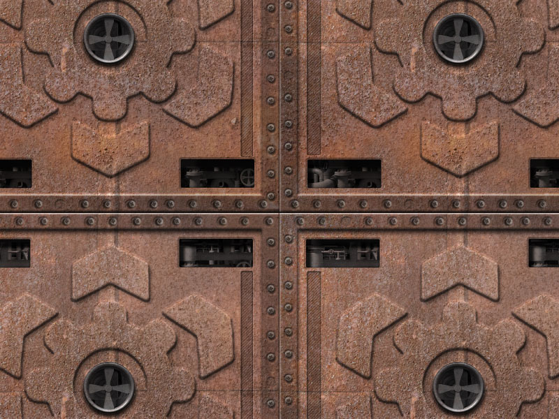 Sci Fi Metal Panel With Rust Effect Texture Seamless Free