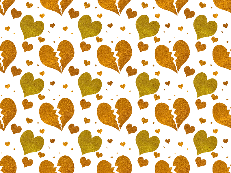 Seamless Glitter Heart Pattern PNG