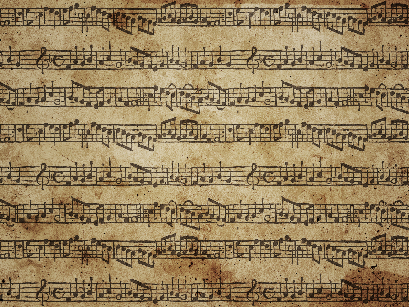 Sheet Music Background With Grunge Stained Paper (Paper)