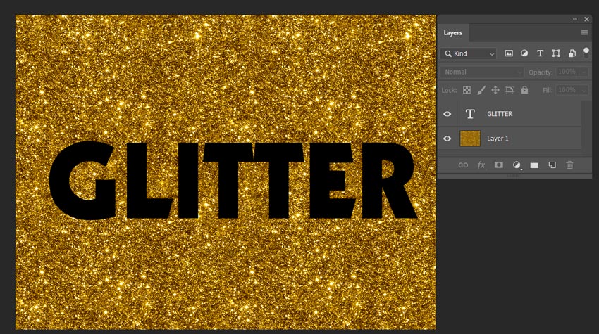 Glitter text Photoshop