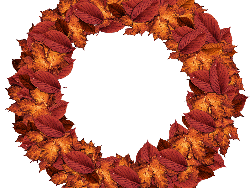 Autumn Leaves Fall Wreath PNG