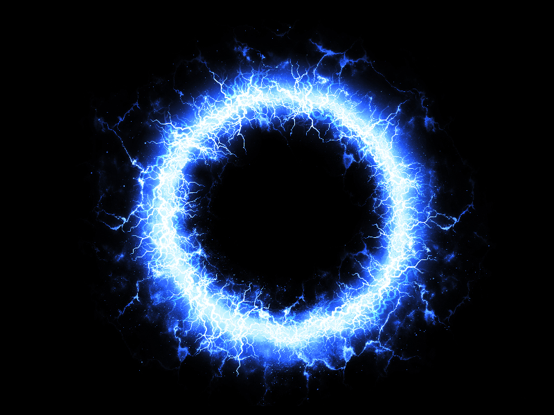 Blue Plasma Energy Ring Background Free