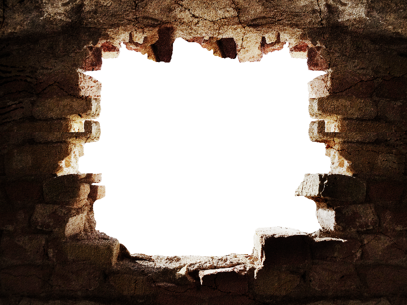Broken Stone Wall With Hole PNG Background