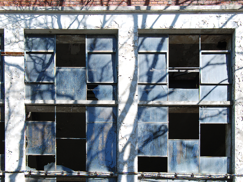 Broken Windows Building Front Facade Texture
