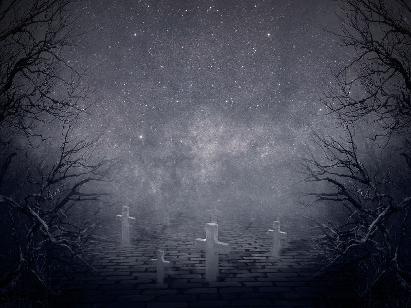 Creepy Night Horror Graveyard Background Free