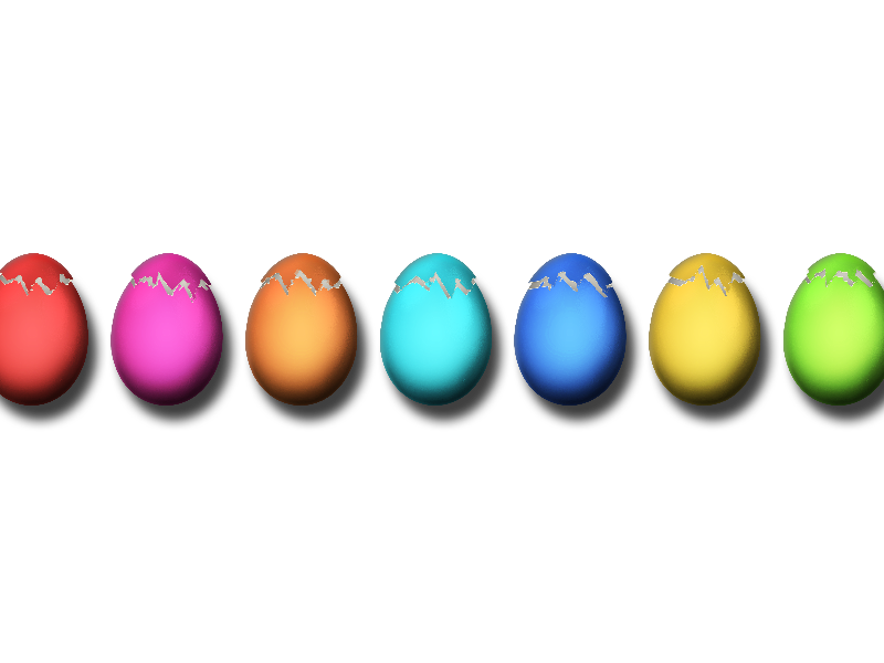 Easter Painted Eggs Cracked PNG