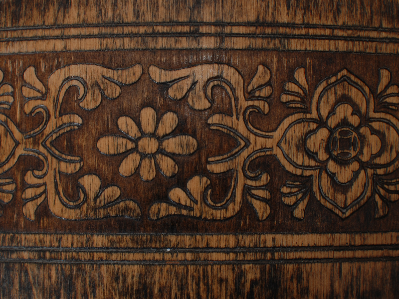 Floral Carved Wood Texture Free Download