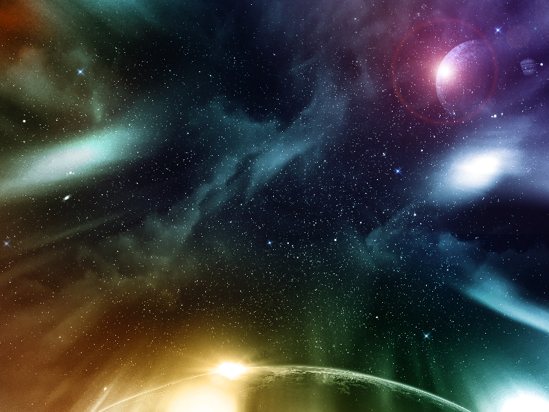 Galaxy Space Texture With Planets And Stars