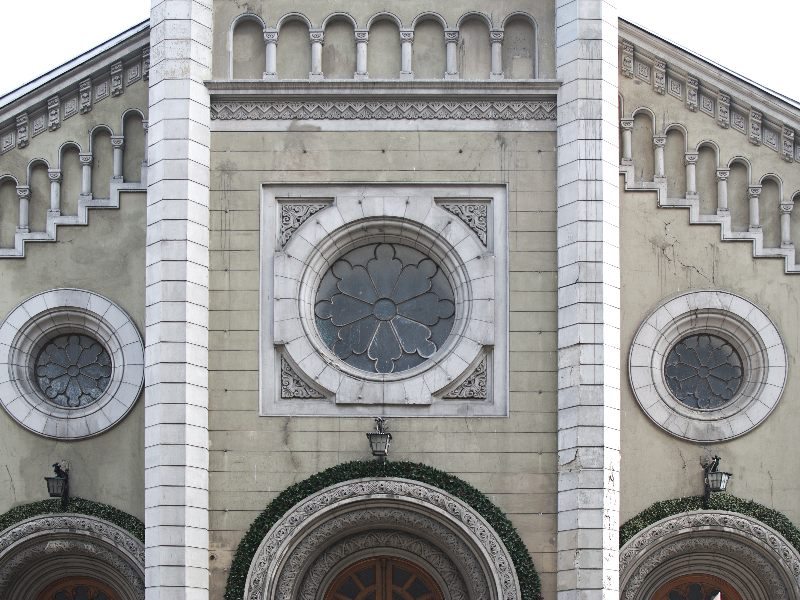 Gothic Architecture Facade With Stone Ornaments