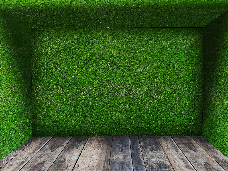 Grass Room With Wooden Floor Background Free