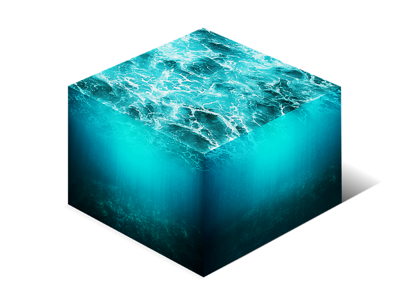 Isometric Water Cube 3D Cross Section Png Stock Photo