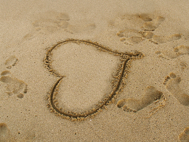 Love Heart in Sand Beach Background (Ground-Dirt-And-Sand) | Textures for  Photoshop