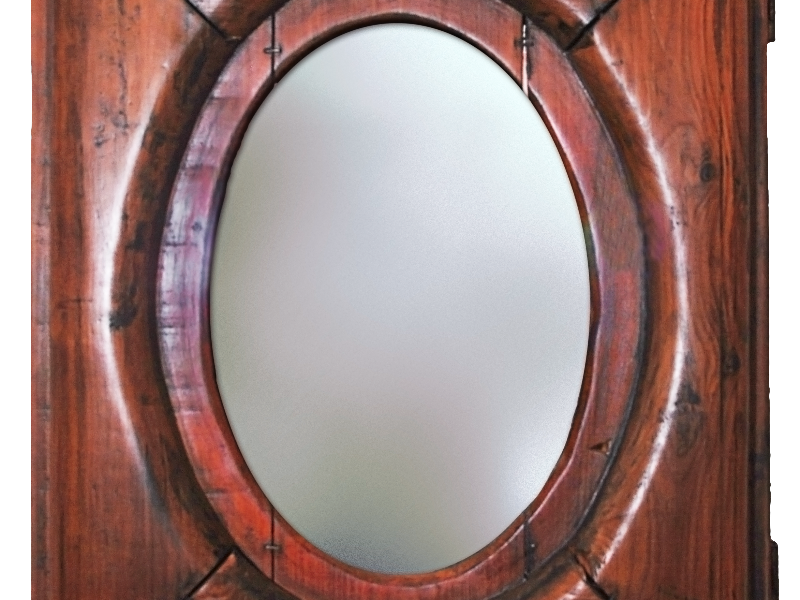 Mirror With Old Wood Frame PNG