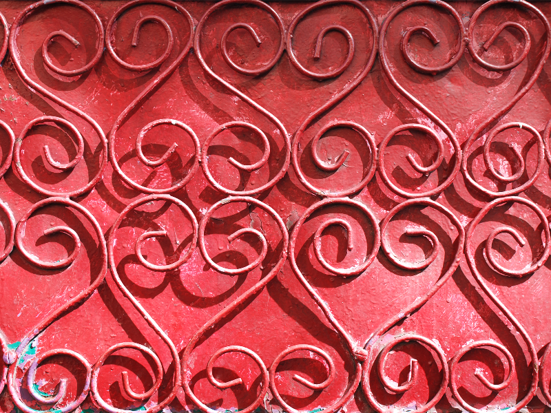 Old Painted Metal Door Texture With Geometric Pattern