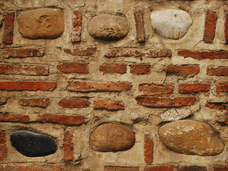 Old Stone And Brick Pattern Wall