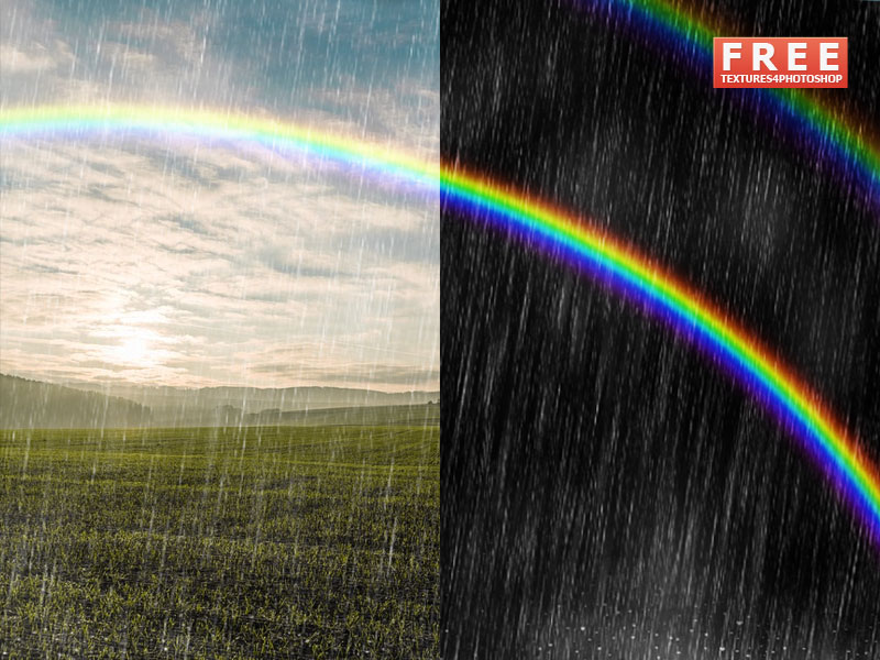 Photoshop Rainbow Overlay With Rain Effect Free