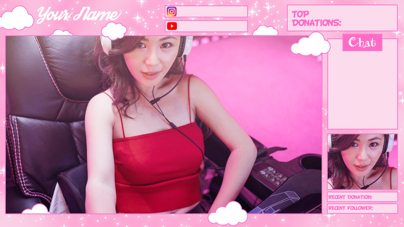 Pink Twitch Overlay text effect