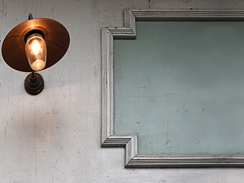 Retro Shop Front Sign With Lamps