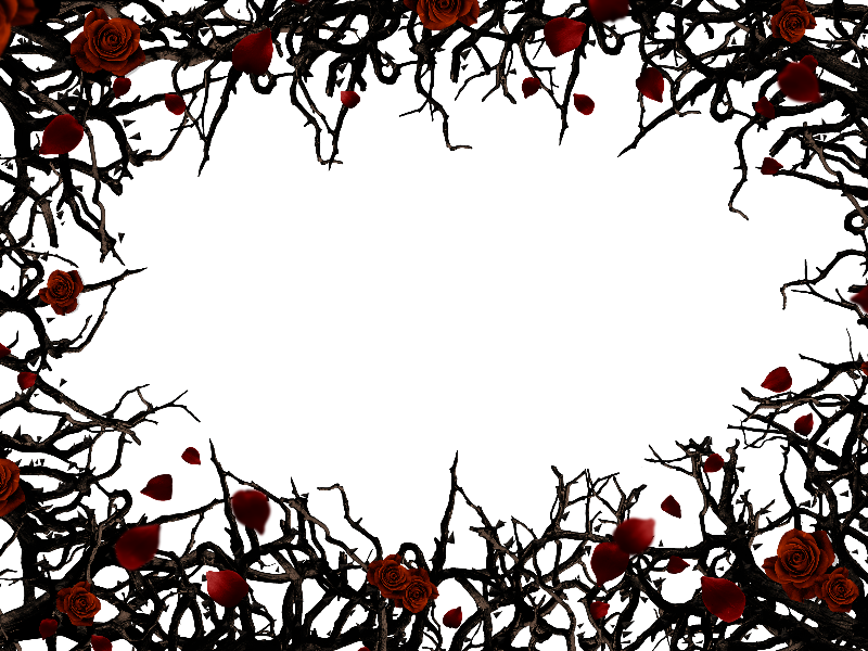 Roses And Thorns Border Frame Png Background Free
