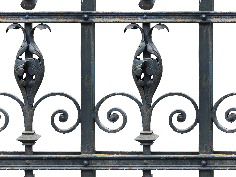 Seamless Iron Fence PNG Image