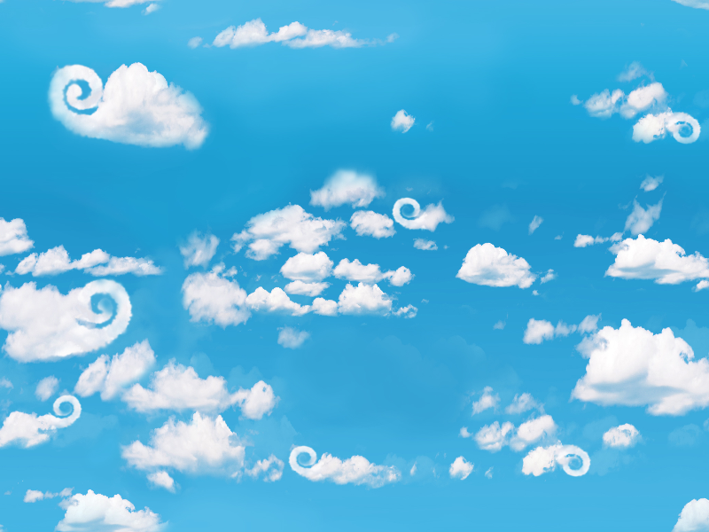 Seamless Sky Background With Fluffy Clouds