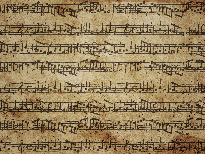 Sheet Music Background With Grunge Stained Paper