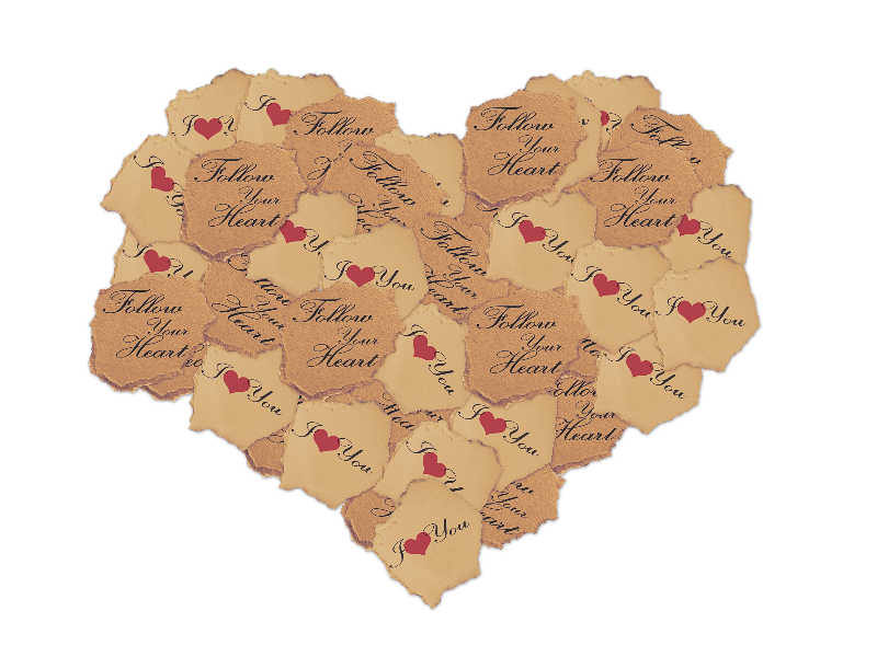 Torn Paper Heart PNG Stock Photo
