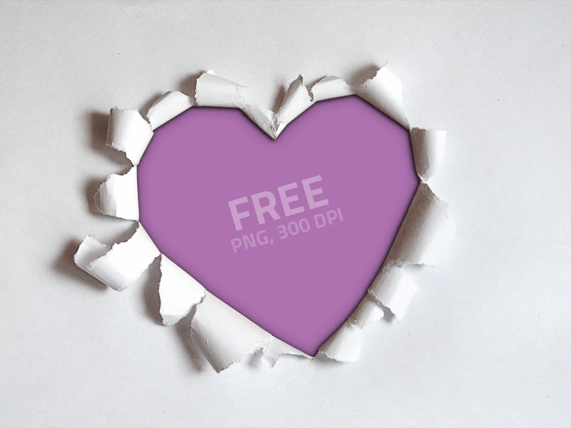 Torn Paper Heart Shape PNG Free