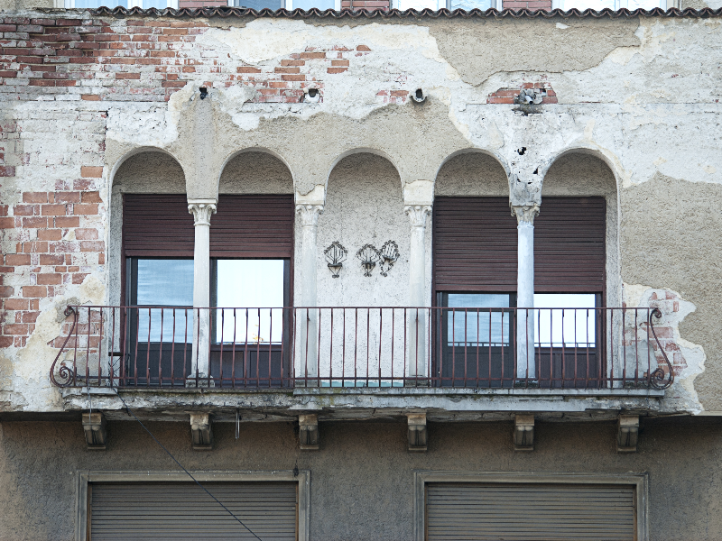 Vintage Building Balcony Facade Texture
