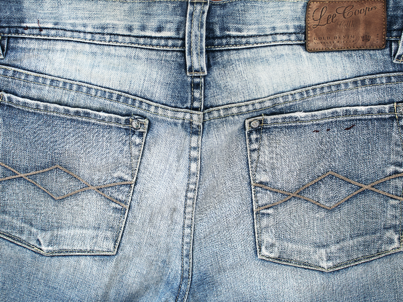 Vintage Jeans Back Pockets With Leather Label Texture