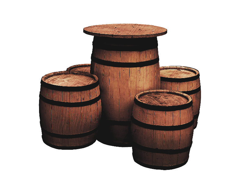 Wooden Barrels PNG Free