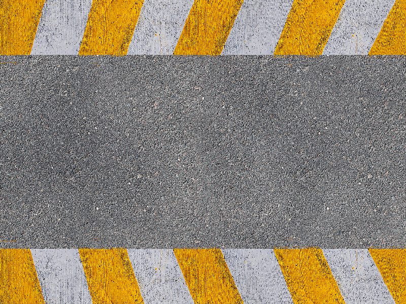 Yellow Striped Road Markings On Asphalt Texture